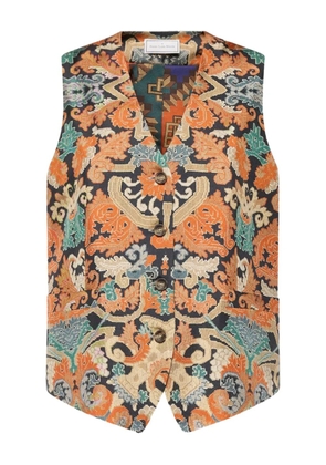 Pierre-Louis Mascia geometric-pattern waistcoat - Orange