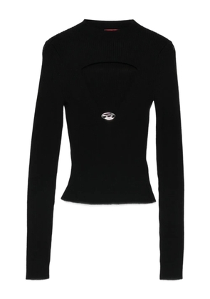 Diesel keyhole-neckline ribbed top - 9XX NERO