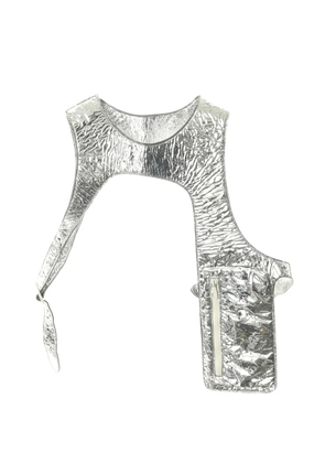 Louis Vuitton Pre-Owned 10s mid-layer asymmetrical leather vest - Silver