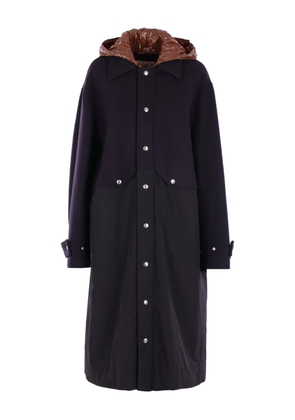 Plan C hooded-buttoned coat - Blue