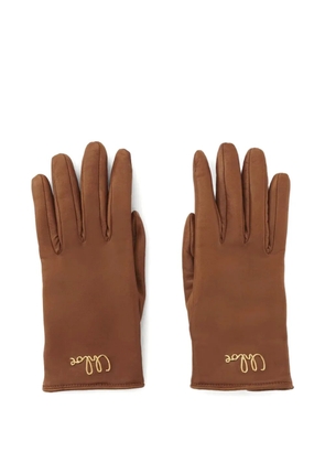 Chloé Iconic logo leather gloves - Brown