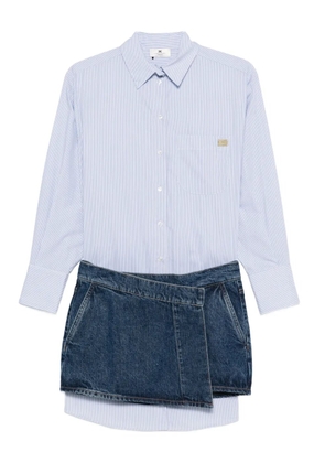 Elisabetta Franchi cotton-blend denim mini dress - Blue