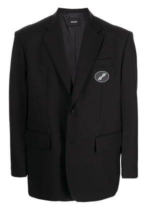 We11done oversized suit logo-patch blazer - Black