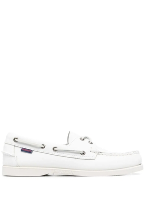 Sebago Portland leather boat shoes - White