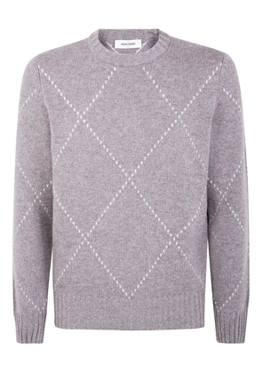 Gran Sasso diamond-pattern wool sweater - Grey