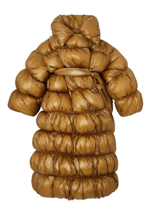 Diesel quilted belted long coat - Yellow