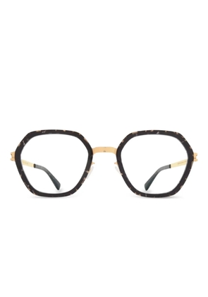 Mykita geometric-frame clear-lens glasses - Gold