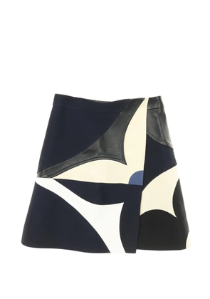 Louis Vuitton Pre-Owned 2000s leather-panel wrap skirt - Black