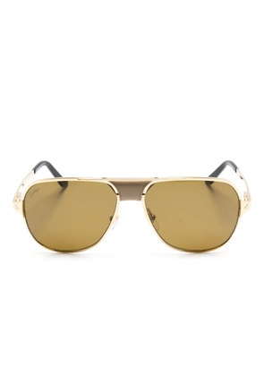 Cartier Eyewear Santos de Cartier pilot-frame sunglasses - Gold