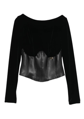 Elisabetta Franchi velvet corset top - Black