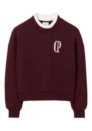 Claudie Pierlot logo-patch cotton-blend sweatshirt - Red