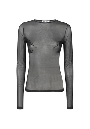 Jean Paul Gaultier sequin-embroidered mesh top - Black