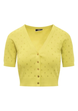 Elisabetta Franchi letters-print cardigan - Yellow