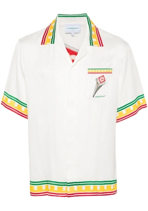 Casablanca silk monogram-pattern shirt - White