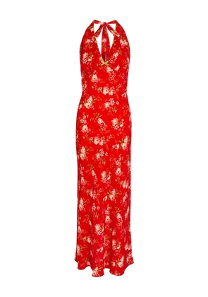 NEVER FULLY DRESSED floral-print maxi dress - Red
