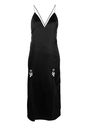Wales Bonner crystal-embellished satin dress - Black
