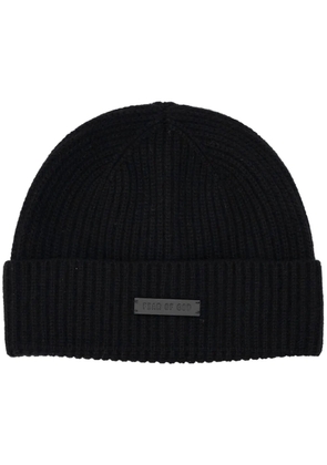 Fear Of God logo-appliqué cashmere beanie - Black