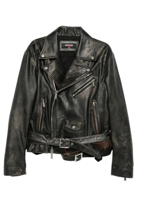 DSQUARED2 belted leather biker jacket - Black