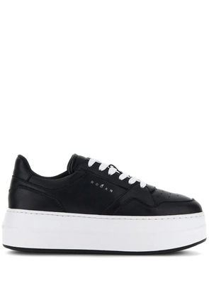 Hogan H670 flatform leather sneakers - Black