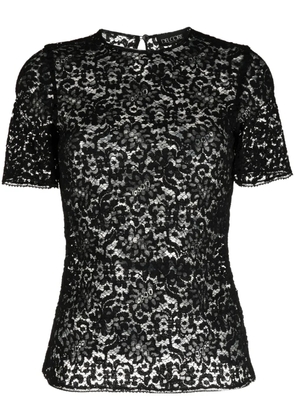 Del Core floral-lace short-sleeved T-shirt - Black