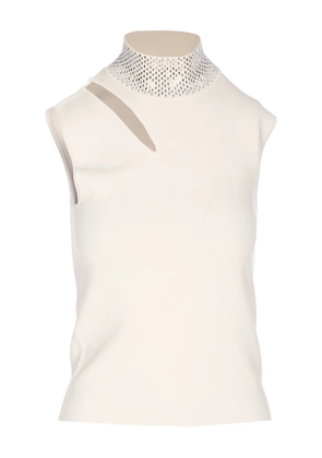 LIU JO cut-out-detail embellished top - White