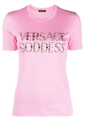 Versace logo-embellished T-shirt - Pink