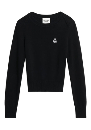 MARANT ÉTOILE Abelle gathered-sleeves embroidered-logo sweater - Black