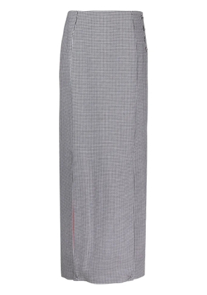 Thom Browne houndstooth-pattern wool maxi skirt - Black