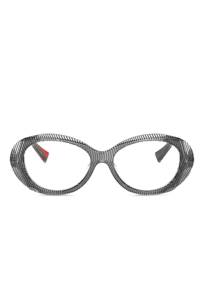 Alain Mikli oval-frame patterned glasses - Black
