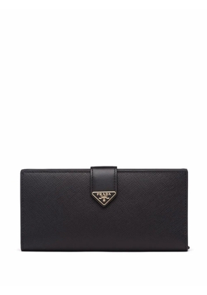 Prada logo-plaque snap-fastening wallet - Black