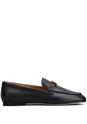 Tod's logo-plaque leather loafers - Black