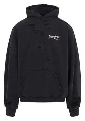 Balenciaga logo cotton hoodie - Black