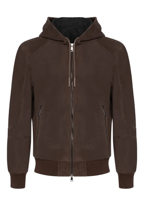 FRANZESE COLLECTION hooded suede jacket - Brown
