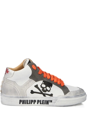 Philipp Plein x Retrokickz skull hi top trainers - White