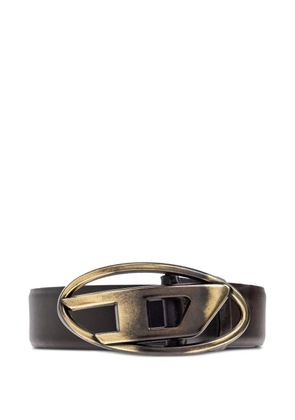 Diesel Oval D-logo leather belt - Brown