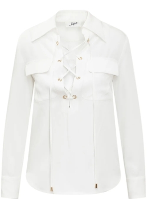 Seafarer lace-detail shirt - White