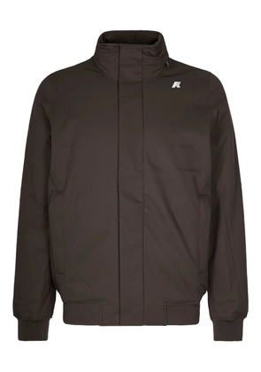 K-Way logo-patch jacket - Brown