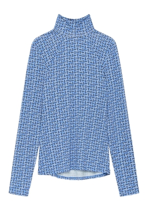 MALIPARMI geometric-pattern turtleneck T-shirt - Blue