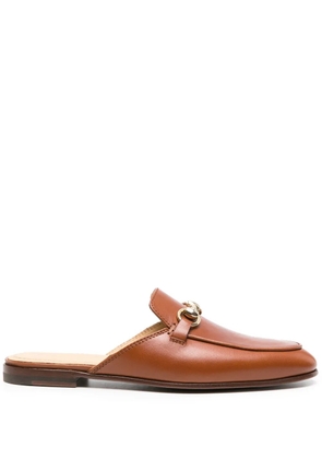 Scarosso horsebit-detail leather mules - Brown