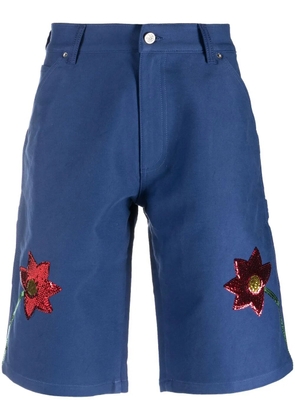 Sky High Farm sequin-embellished detail shorts - Blue