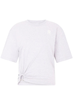 Rabanne gathered-detail cotton T-shirt - Grey