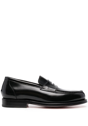 Santoni slip-on leather loafers - Black