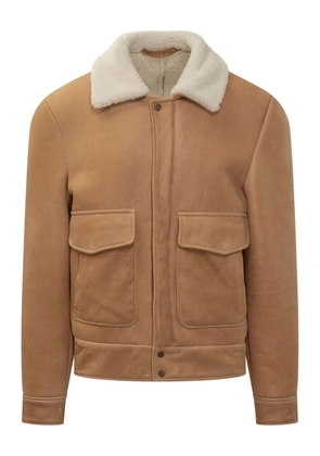 Salvatore Santoro shearling collar leather jacket - Brown