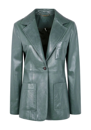 Chloé single-breasted leather blazer - Green