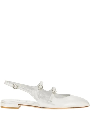 Stuart Weitzman buckle strap ballet flats - Silver