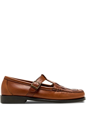 G.H. Bass & Co. woven buckled monk shoes - Brown