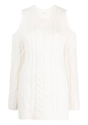 P.A.R.O.S.H. off-shoulder crochet jumper - White