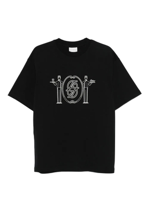 Drôle De Monsieur room servise-print cotton T-shirt - Black
