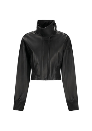 Sportmax cropped leather jacket - Black