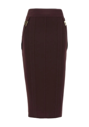 Elisabetta Franchi logo-detail midi skirt - Red